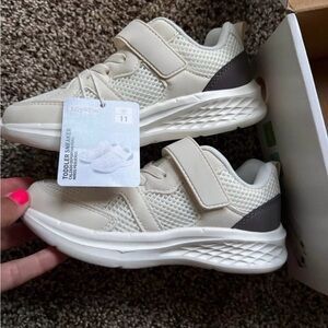 Lily & Dan Toddler Sneakers in Cream and Brown